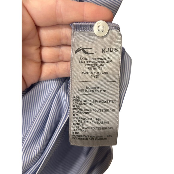 KJUS Golf Polo Shirt UPF 50+ Striped Short‎ Sleeve Athletic Mens 2XL - Picture 4 of 7